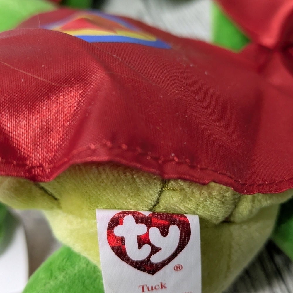 Ty Green Turtle Plush with Red Cape Set Of 4 - Picture 5 of 5